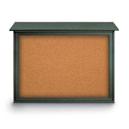 United Visual Products Indoor Enclosed Combo Board, 42"x32", White Frame/Black & Dark Spruce UVCB4232W-BLACK-DRKSPR